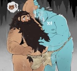 2boys absurdres arm_up armpit_hair armpit_hair_peek bara beard big_belly blush boar bulge bulge_press bulges_touching cowboy_shot dungeon_meshi dwarf erection erection_under_clothes excessive_armpit_hair excessive_pubic_hair facial_hair fat fat_man fundoshi furry furry_male furry_with_non-furry hairy highres interspecies japanese_clothes knuckle_hair large_pectorals licking licking_armpit long_beard looking_at_another male_focus male_pubic_hair moustache multiple_boys nipples obese obese_male original overweight overweight_male pectorals penis precum precum_through_clothes pubic_hair senshi_(dungeon_meshi) smelling_armpit sparse_ass_hair sparse_chest_hair sparse_navel_hair spazz_bear standing sweat sweaty_armpits thick_arm_hair thick_leg_hair thick_mustache thought_bubble uncensored very_hairy very_long_beard very_sweaty yaoi ych_commission