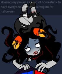 alien aradia_megido black_hair_female colored_skin female grey_skin grey_skin homestuck homestuck_troll horn horns long_hair long_hair_female solo solo_female strilalonder troll