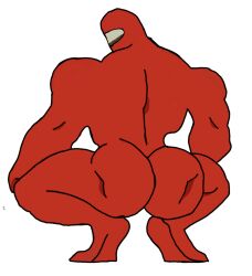 1boy 1male 1man amogus among_us among_us_red androgynous ass big_ass big_butt broly_culo bubble_ass bubble_butt butt crewmate_(among_us) different_artstyle huge_ass huge_butt impostor_(among_us) looking_at_viewer male male_only meme muscles muscular muscular_male no_visible_genitalia presenting presenting_hindquarters red_(among_us) solo solo_male squatting sussy_baka white_background