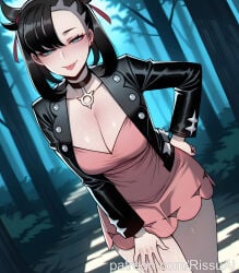 1female 1girl 1girls 2026 :p absurdres aesthetic ai_generated alternate_breast_size anime anime_style aqua_eyes artist_name asymmetrical_bangs asymmetrical_hair beautiful beautiful_female beautiful_girl big_ass big_breasts black_choker black_hair black_jacket blurred_background blush blush_lines blushing blushing_female breasts bubble_ass bubble_butt choker cleavage collarbone cowboy_shot curvy curvy_body curvy_female curvy_figure curvy_hips curvy_thighs cute cute_face digital_art digital_painting dress dutch_angle earrings excited excited_expression excited_female excited_for_sex female female_only forest green_eyes hair_ribbon half-closed_eyes hand_on_own_hip hand_on_own_thigh high_quality highres horny horny_expression horny_face horny_female huge_breasts jacket jewelry large_ass large_breasts leaning_forward line_art long_sleeves looking_at_viewer marnie_(pokemon) medium_hair nature night open_clothes open_jacket outdoors patreon patreon_link patreon_username pendant_choker pink_dress pokemon pokemon_sv pokemon_trainer red_ribbon ribbon rissuai sexy sexy_body sexy_female sexy_pose short_dress smile soft_shading solo solo_focus stud_earrings sweat thick thighs tongue tongue_out tree twintails undercut web_address