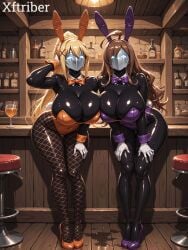 ai_generated big_ass big_breasts black_skin blode_hair brown_hair bunny bunny_costume bunny_ears bunny_girl bunny_tail bunny_waitress bunnygirl bunnysuit corrupted corruption corruption_complete darkness_(konosuba) drone femsub fishnet_thighhighs fishnets glowing_eyes happy_trance high_heels huge_breasts hypnosis hypnotic_mask hypnotized hypnotized_female konosuba konosuba:_god's_blessing_on_this_wonderful_world! lalatina_dustiness_ford large_breasts latex latex_bodysuit latex_clothing latex_skinsuit leotard mask masked masked_female mind_control multiple_females multiple_girls orange_leotard ponytail purple_leotard sexy_pose shadow_(persona) shadow_bunny shadow_self_(persona) shadow_waitress silver_mask standing transformation two_girls waitress wiz_(konosuba) xftriber