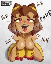 1girls anthro anthro_female anthro_only anthrofied areolae breasts female female_only fur furry gameoverse glitch_productions h-fav horny horny_female in_heat jerkoff_visual_assistance kit_(gameoverse) kit_bodega nipples solo
