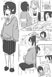 b45ui big_sweater bulging_belly female female_only nimo nimo22 schoolgirl stuffing weight_gain