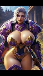 1girls 3d 4k ai_generated animated big_ass big_breasts colossal_ass colossal_breasts emperors_children female female_primarch female_space_marine fulgrim gold_armor long_hair massive_breasts power_armor power_armor_(warhammer) primarch purple_armor purple_eyes ravenomega rule_63 sexy_body sexy_female skimpy_armor solo sound sword tagme video voluptuous_body voluptuous_female warhammer_(franchise) warhammer_40k white_hair