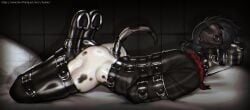 anal anal_penetration anthro anthro_penetrated arched_back bdsm bdsm_gear bdsm_outfit bent_legs black_body black_hair boots canid canine canis clothing collar dalmatian domestic_dog ear_piercing femboy floppy_ears fluffy fluffy_hair footwear gag gagged gauged_ear hair hair_over_eyes hoof_boots legwear lying male male_anthro male_penetrated mammal markings multicolored_body muzzle_(object) muzzle_gag muzzled object_in_ass on_front penetration petplay piercing ponyplay restrained restrained_arms restraints roleplay sex_toy sex_toy_in_ass sex_toy_insertion shoes short_hair solo spots spotted_body straitjacket submissive submissive_anthro submissive_male taslow thick_thighs thigh_boots thigh_highs white_body wide_hips