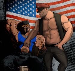 unrealsoska228 muscular bara video_games gay yaoi team_fortress_2 male male_only 3d 2024 tom_of_finland_(franchise) b64arts collaboration 3d_background soldier_(team_fortress_2) demoman_(team_fortress_2)