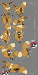 absurd_res anal anal_penetration animal_genitalia animal_vulva anus big_anus blush bodily_fluids brown_body brown_fur canine_genitalia canine_vulva eevee female feral fur gaping gaping_anus generation_1_pokemon genital_fluids genitals hi_res mammal nintendo open_mouth penetration pokeball pokeball_insertion pokemon pokemon_(species) pushing_out scrambledeve solo tail toy_in_ass vulva