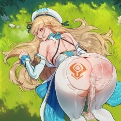 1girls after_sex ahe_gao ahegao ahegao_face ai_generated bad_end blonde_hair blue_eyes churlbaitqueen churled cum cum_in_pussy cum_inside defeat defeated defeated_heroine excessive_cum genshin_impact headwear hilichurl_mark nicole_reeyn_(genshin_impact) on_floor open_mouth self_upload slave_tattoo slut_tattoo solo solo_female tattoo tattoo_on_butt top-down_bottom-up torn_clothes torn_clothing torn_pantyhose