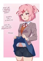 1boy 1girls acting_innocent ai_assisted basic_background blue_skirt bob_cut bottomless bottomless_female bottomless_skirt cum cute ddlc doki_doki_literature_club emotionless empty_eyes english english_text explicit explicit_nudity female female_ejaculation female_orgasm forced_orgasm guilegaze hair_ornament hair_ribbon hair_vents hi_res high_quality high_resolution highres holding_skirt ignoring image image_sequence lifting_skirt mind_broken mind_control natsuki_(doki_doki_literature_club) nonchalant not_caring open_mouth petite petite_body petite_female pink_eyes pink_hair pussy_outline questionable red_tie ribbon ribbon_in_hair ribbon_tie ribbons school_uniform schoolgirl schoolgirl_uniform serenity_forge shiny_skin short_hair sigh sighing silly silly_face simple_background skirt skirt_lift skirt_up small_breasts snap snapping_fingers speech spontaneous_ejaculation squirting text thighs torso trigger tsundere twintails twitter_link variant variant_set x_hair_ornament x_link
