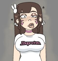 1futa animated braces brat brunette choker clothed cum cum_on_viewer d.va d.va_versus earrings ejaculation femcel flies_for_smell freckles freckles_on_face futa_only futanari gamer_girl gif girlfailure hair_ornament meme milkbuni musk musk_clouds musky overwatch pov smelly solo standing stink_fumes stinky tongue tongue_out