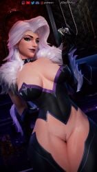 1girls 3d big_breasts black_cat_(marvel) black_cat_(marvel_rivals) exposed_pussy felicia_hardy female female_only huge_breasts large_breasts looking_at_viewer marvel marvel_comics marvel_rivals pubic_piercing