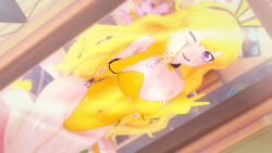 rwby yang_xiao_long logang45 1girls solo_female half-dressed half_naked half_naked_female blonde_hair blonde_female long_hair long_hair_female purple_eyes bunny_ears bunnysuit cleavage selfie taking_selfie pose posing