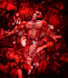 unrealsoska228 muscular bara video_games gay yaoi team_fortress_2 male male_only 3d 2025 soldier_(team_fortress_2) gore blood