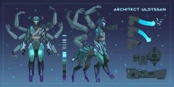 2021 alien animal_genitalia animal_penis architect_(subnautica) blue_penis cybernetics cyborg ejaculation equine_genitalia equine_penis erection fully_sheathed genitals gun harmaagriffin machine male model_sheet penis ranged_weapon science_fiction sheath solo subnautica subnautica_below_zero taur unknown_worlds_entertainment vein veiny_penis weapon
