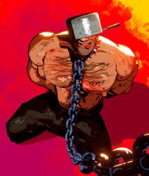 unrealsoska228 muscular bara video_games gay yaoi team_fortress_2 male male_only 3d 2024 soldier_(team_fortress_2) nipples puffy_nipples
