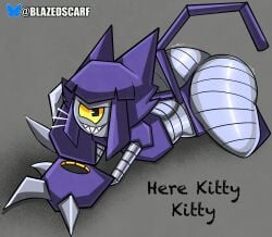 malice_(gameoverse) gameoverse blazedscarf robot robot_girl catgirl feline big_ass big_butt butt ass ass_up laying_on_ground laying_on_stomach thick_thighs thick_ass thick thick_legs thick_hips thick_butt text teasing teasing_viewer huge_ass