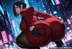 capcom ada_wong resident_evil resident_evil_2 resident_evil_2_remake resident_evil_4 resident_evil_4_remake 1girls female miyuai ai_generated ai_assisted thick_thighs thick_ass thick thick_legs thick_hips thick_butt wide_hips wide_thighs voluptuous voluptuous_female curvy curvy_figure curvaceous curvy_female breasts uncensored patreon_reward 1girl city ass squatting gloves looking_back night building high_heels black_hair short_hair smile looking_at_viewer solo road night_sky ass_grab skyscraper jewelry street outdoors cityscape sky earrings blush