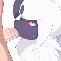 2026 absol ambiguous_gender bestiality black_body black_nose censor_bar censored censored_genitalia censored_penis duo fellatio female_(lore) feral fur furry generation_3_pokemon genitals hi_res himimi horn human interspecies male mammal nintendo oral penile penis pokemon pokemon_(species) pokephilia red_eyes sex tongue tongue_out white_body white_fur