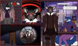 absurd_res bat bat_wings big_penis bodily_fluids bulge burglar caine_latrans_(artist) canid canine catsuits clothed clothing dialogue drone drone_commander drool_on_face fox genital_fluids genitals hi_res hypnosis infiltration latex latex_clothing latex_skinsuit male mammal membrane_(anatomy) membranous_wings memory_erasure mind_control objectification pantsless parade_rest penis personality_change precum precum_through_clothing simple_background skinsuit spiral spiral_eyes spiral_screen submissive submissive_male tenting text_emphasis textured_background tight_clothing wet wet_clothing wings