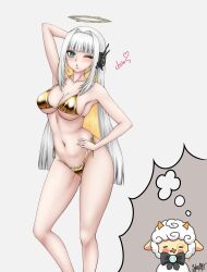 1girls 2d 2d_(artwork) big_breasts bikini blue_eyes breasts curvy curvy_body curvy_female eru_nabura fanart female female_only gold_bikini golden_bikini golden_week headset hispanic_virtual_youtuber huge_breasts indie_virtual_youtuber latam_virtual_youtuber light-skinned_female light_skin one_eye_closed pose sylastheartist thick_thighs thighs two-tone_hair virtual_youtuber vtuber vtuberfanart white_hair