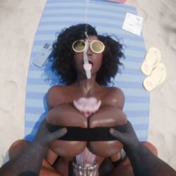 1boy 1girls 3d animated areola_slip areolae belt belt_bra cum cum_drip cum_on_body cum_on_breasts cum_on_face dark-skinned_dom dark-skinned_female dark_skin facial female female/male horsecock horseguy interspecies large_breasts male male/female male_on_female no_sound nude nude_female nude_male paizuri pov pov_titfuck rekin3d short_video shorter_than_30_seconds straddling_paizuri titfuck uncut video