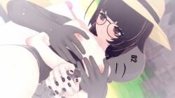1boy 1girls 3d animated anonymous_male bathing_suit beach black_hair black_nail_polish breast_grab breast_squeeze breasts_out cum cumming female glasses handjob indie_virtual_youtuber inverted_nipples koikatsu madi_(vtuber) male mole_on_arm mole_on_thigh nipple_play no_sound outside pulling_nipples renhentai sunhat tagme thick_eyebrows top_down two_handed_handjob video virtual_youtuber vtuber yurabe