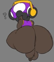1boy african afro ass ass_focus back_view balls big_ass black_skin bubble_ass bubble_butt dark-skinned_femboy dark-skinned_male dark-skinned_sissy dark_skin ebony femboy feminine_male hair_covering_eyes headphones looking_back looking_back_at_viewer male male_only mario_(series) oc sillychubbytoad sissy solo solo_femboy solo_focus toad_(mario) toni_oni twink very_dark_skin