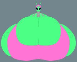 1girl 2026 absurd_res alien antennae antennae_(anatomy) barely_contained barely_contained_breasts big_breasts breasts cleavage female female_focus female_only gigantic_breasts green_skin happy happy_expression hi_res huge_breasts hyper hyper_breasts massive_breasts onomatopoeiaono pink_hat qwertywuzhere robot shoulders sideboob solo_female spunky_(onomatopoeiaono) tagme tank_top tanktop tight_clothes tight_clothing
