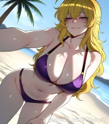 1female 1girl 1girls 2026 absurdres aesthetic ahoge ai_generated anime anime_style armpit_crease artist_name ass_visible_through_thighs bare_shoulders beach beautiful beautiful_female beautiful_girl big_ass big_breasts bikini blonde_hair blue_sky blurred_background blurry_background blush blush_lines blushing blushing_female breasts bubble_ass bubble_butt cleavage collarbone cowboy_shot curvy curvy_body curvy_female curvy_figure curvy_hips curvy_thighs cute cute_face day digital_art digital_painting dutch_angle excited excited_expression excited_female excited_for_sex female female_only grin hair_between_eyes half-closed_eyes halterneck hand_on_own_thigh high_quality highres horny horny_expression horny_face horny_female huge_breasts large_ass large_breasts leaning_forward line_art long_hair looking_at_viewer navel ocean outdoors outstretched_arm palm_tree parted_lips patreon patreon_link patreon_username purple_bikini purple_eyes rissuai rooster_teeth rwby sand seductive_smile selfie sexy sexy_body sexy_female sexy_pose shiny_skin shore sky smile soft_shading solo solo_focus standing stomach swimsuit thick thighs tree viz_media water wavy_hair web_address yang_xiao_long