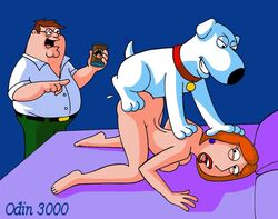 all_fours bent_over brian_griffin canine collar doggy_style face_down_ass_up family_guy female human husband_and_wife interspecies lois_griffin male odin3000 older_female older_male peter_griffin straight younger_male