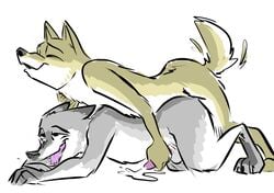 anal anal_sex bodily_fluids canid canine canis cum disney ejaculation gary_(zootopia) gay genital_fluids handjob happy happy_sex larry_(zootopia) male male/male male_only mammal nameless_lewder nontoxo penetration penis sex tailwag wolf yaoi zootopia