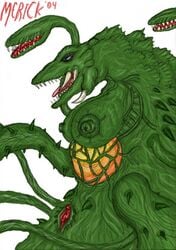 2004 artist_request biollante breasts dated drawing godzilla_(series) merick nipples plant tagme vagina