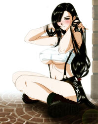 chibigou final_fantasy final_fantasy_vii solo solo_female straight_hair tifa_lockhart