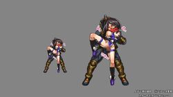 animated anthro_only black_hair bouncing_breasts cum defeat game_cg gloves_removed ninja pixel_art rape scarf scrider_asuka sound stockings video