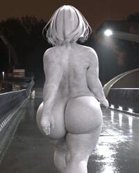 1girls 2016 3d animated ass ass_shake female female_only gif huge_ass jiggle nude overweight overweight_female rivaliant short_hair shortstack solo thick_thighs walk_cycle walking white_hair white_silk white_skin wide_hips