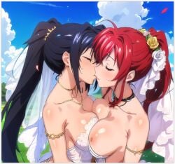 2females 2girls ai_generated akeno_himejima girl_on_girl high_school_dxd lesbian_couple lesbian_kiss lesbian_sex rias_gremory yuri yuri yuri