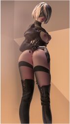 3d anus ass big_ass blender female garean nier nier:_automata solo yorha_2b