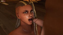 3d brown_eyes brown_hair dark-skinned_female dark-skinned_male dark_skin fellatio female hair half-closed_eyes long_hair male master_raven nipples nude oral penis sex smexynation source_filmmaker straight tekken tekken_7 tongue tongue_out undercut undercut_dreads vagina