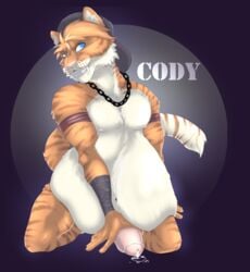 biceps cody cum dark_empire digital_media_(artwork) feline male_only mammal muscular overweight penis self simple_background tiger