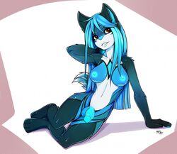 1futa 2017 anthro balls blue_nipples blue_penis breasts canine dickgirl flaccid fur futa_only futanari hair husky intersex long_hair looking_at_viewer mammal navel nipples nude penis simple_background skibby smile solo white_fur