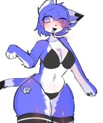 1girls bikini blush cat_ears cat_tail female_only kak0yt0_chel kak0yt0_ŋñ oc solo star_of_david tagme