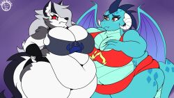 bbw big_breasts breasts cleavage female furry hellhound helluva_boss huge_breasts loona_(helluva_boss) mad_n_evil obese overweight tagme thick_thighs wide_hips