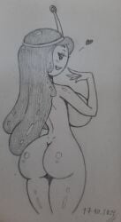 adventure_time big_ass big_breasts katanis pencil_(artwork) princess_bubblegum sketch