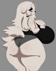 big_breasts blush breasts canine female female_focus female_only furry huge_breasts lily_(vetarix) looking_back tagme thick_ass thick_thighs thighs vetarix