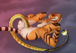 2017 anthro anthro_on_feral anus bestiality breasts butt_chugging chugging feline female female_on_feral feral kung_fu_panda mammal master_tigress master_viper penetration pussy pussy_juice reptile sabrotiger scalie sex snake tail_sex tiger vaginal_penetration yuri zoophilia