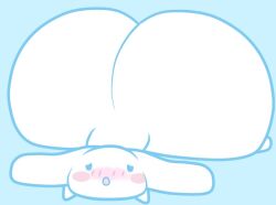 1boy ananonymousartist animated ass_bigger_than_body ass_bigger_than_head ass_bigger_than_torso ass_expansion ass_jiggle ass_wobble blue_background blue_eyes blush blush_lines blush_stickers bubble_butt butt_expansion canid chibi cinnamon_(cinnamoroll) cinnamoroll cinnamoroll_(series) curled_tail embarrassed expansion huge_ass huge_butt huge_hips hyper hyper_ass hyper_bottom_heavy hyper_butt hyper_hips long_ears lying meat_wall_(body_type) mob_face rapid_expansion sanrio short_playtime shorter_than_10_seconds simple_background sudden_expansion video wagging_tail white_body white_fur wide_hips