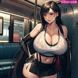 ai_generated final_fantasy final_fantasy_vii hannah_asami-(artist) tank_top tifa_lockhart tifa_lockhart_(cosplay)