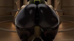 3d animated anthro anthro_only big_ass big_breasts bottom_heavy cowgirl cowgirl_position furry orisa overwatch pov robot robot_girl sassyrdos sound tagme vaginal_penetration video