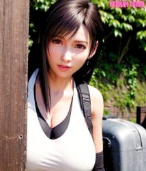 ai_generated final_fantasy final_fantasy_vii hannah_asami-(artist) tank_top tifa_lockhart tifa_lockhart_(cosplay)