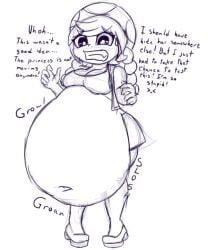 cabezilla digestion mario_(series) monochrome princess_peach scared soft_vore super_mario_bros. toadette vore vore_belly